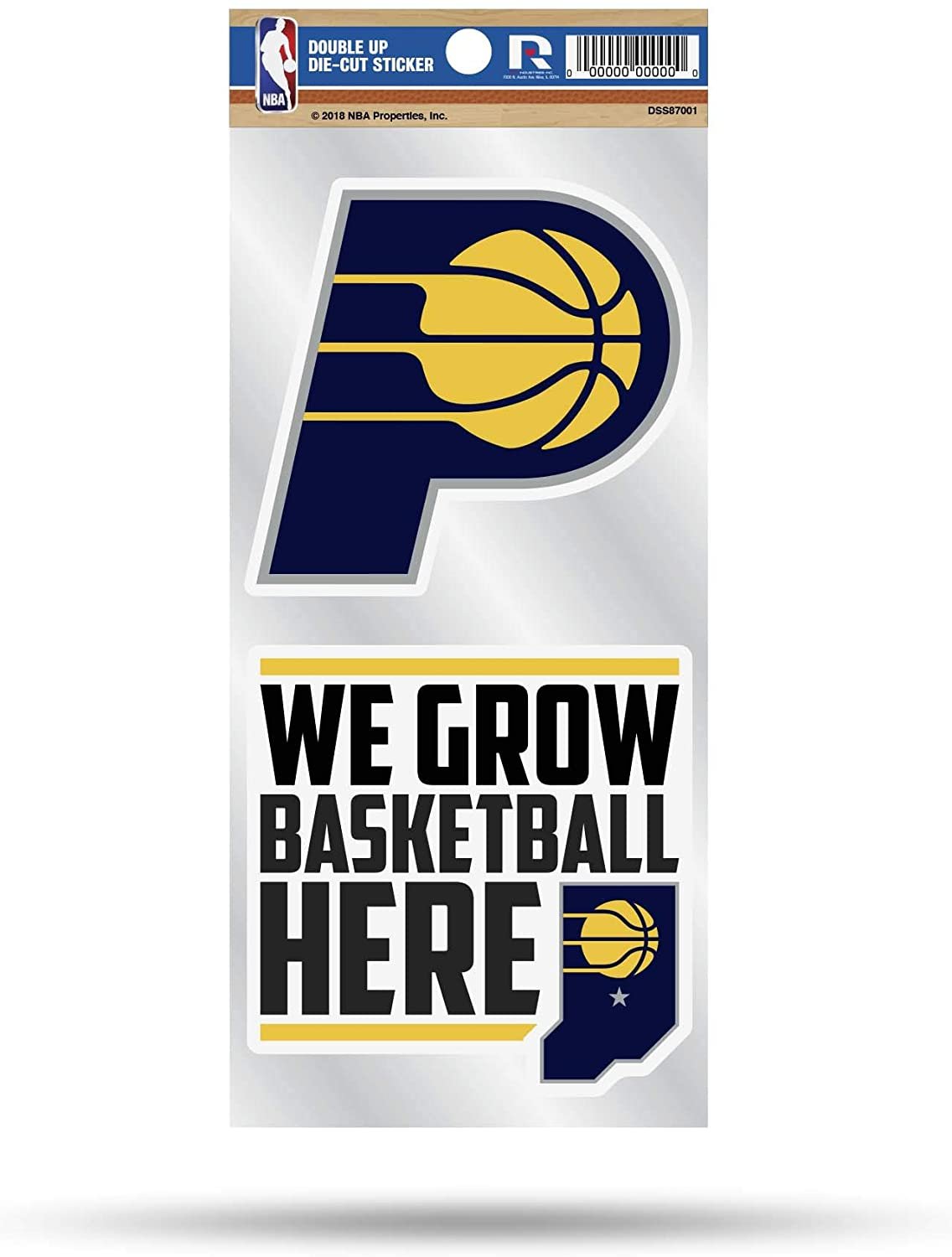 Indiana Pacers Double Up Die Cut 2-Piece Sticker Sheet