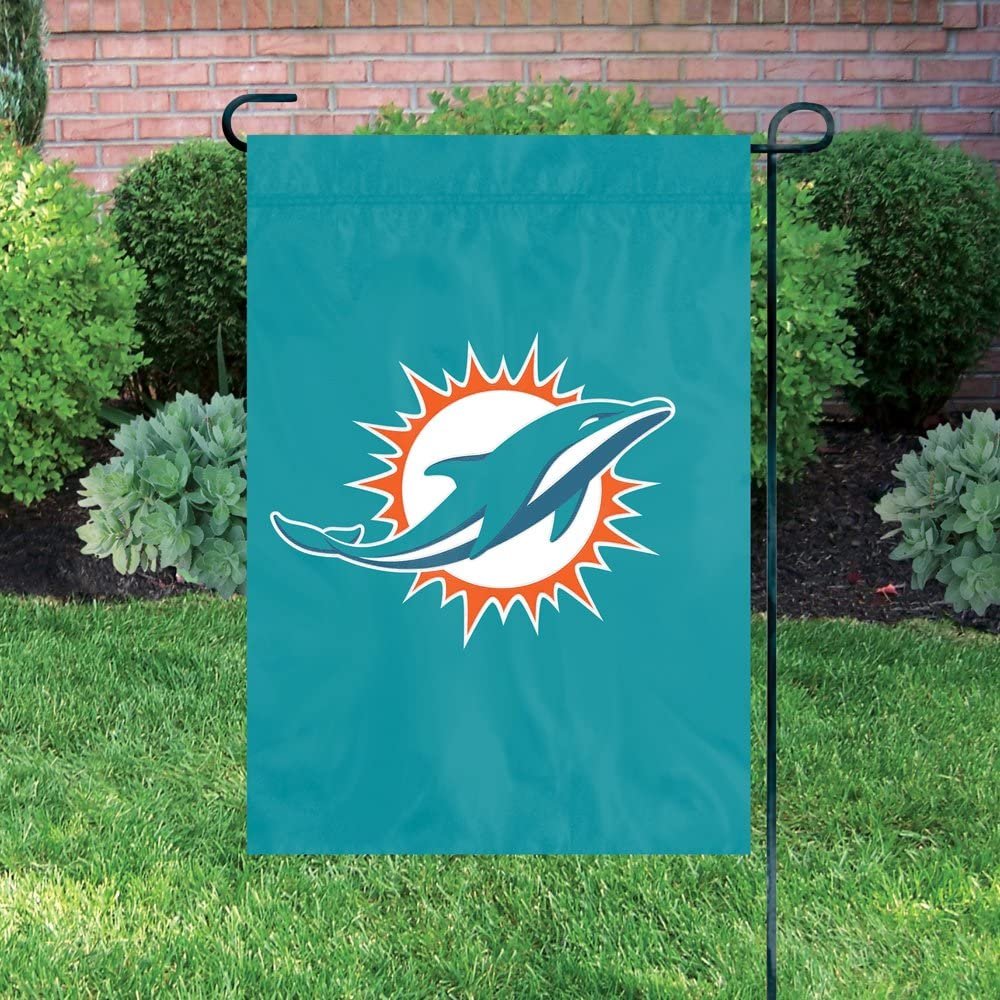 Miami Dolphins Premium Garden Flag Banner, Embroidered, 13x18 Inch