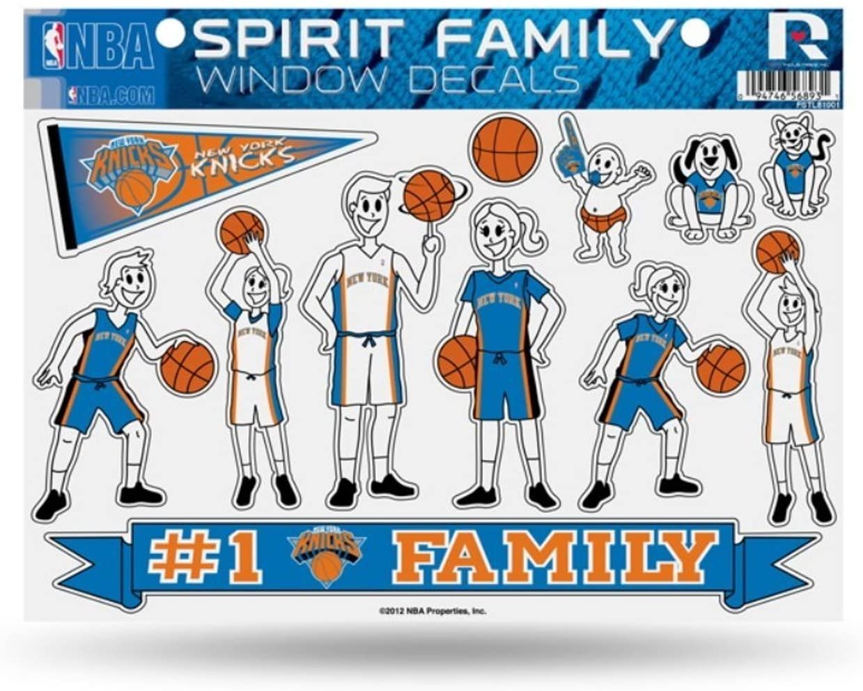 Rico Industries, Inc. New York Knicks Family Spirit Decal Sheet Window Stickers Auto Decals Basketball