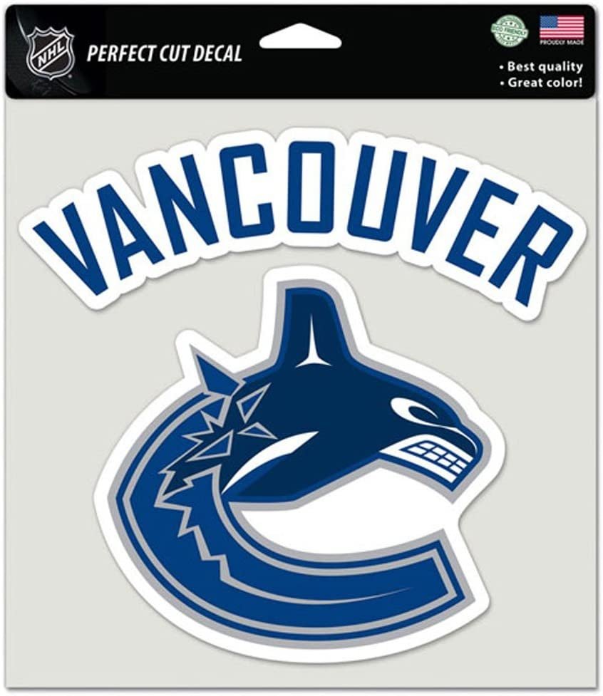 Vancouver Canucks Decal Sticker 8 Inch All Surface Full Adhesive Backing, Logo Design, Die Cut