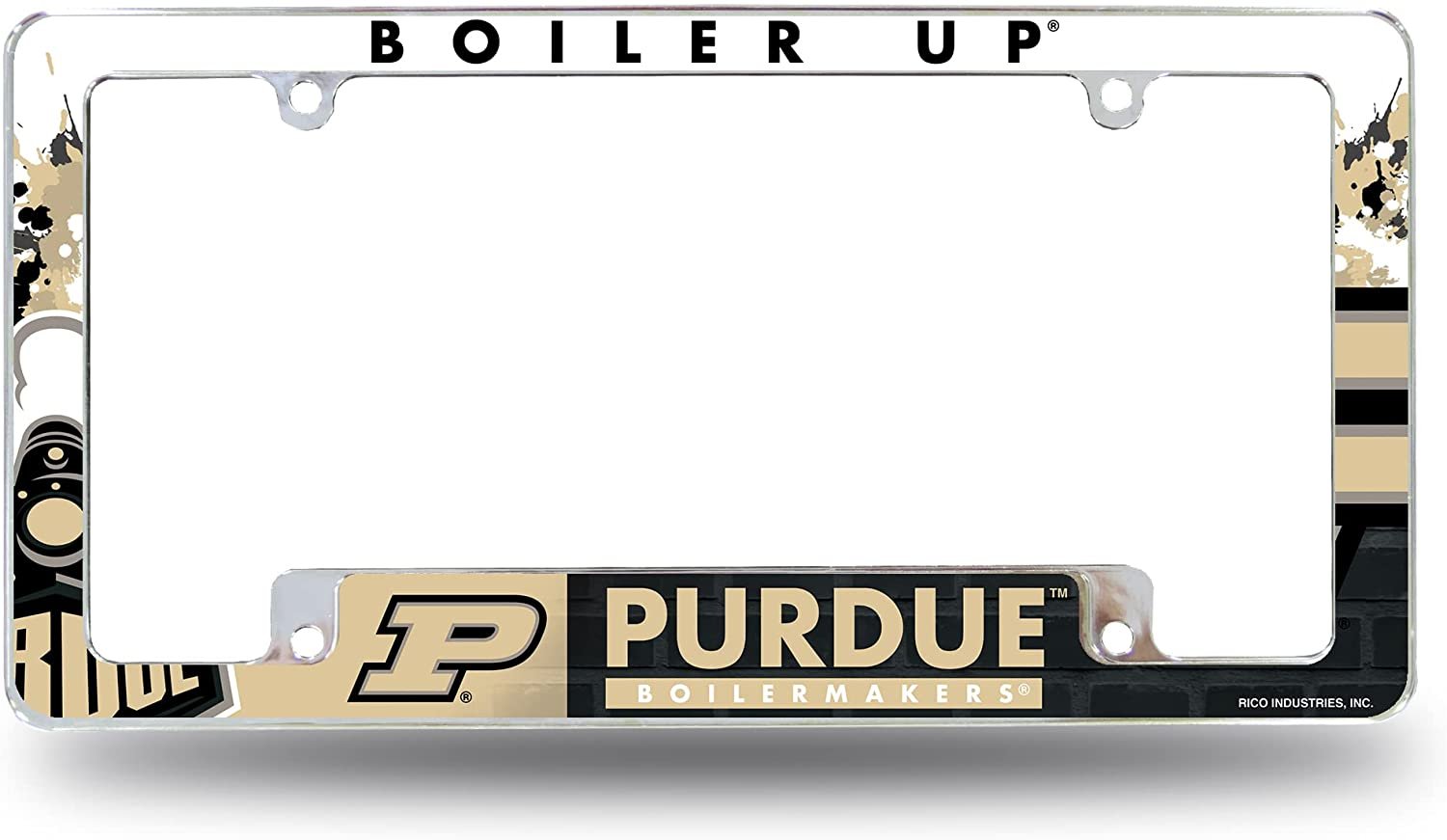 Purdue Boilermakers Metal License Plate Frame Tag Cover All Over Design University