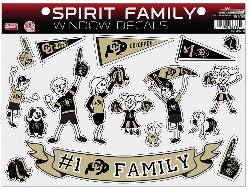 University of Colorado Buffaloes Family Decal Set, 8.5x11 Inch Sheet