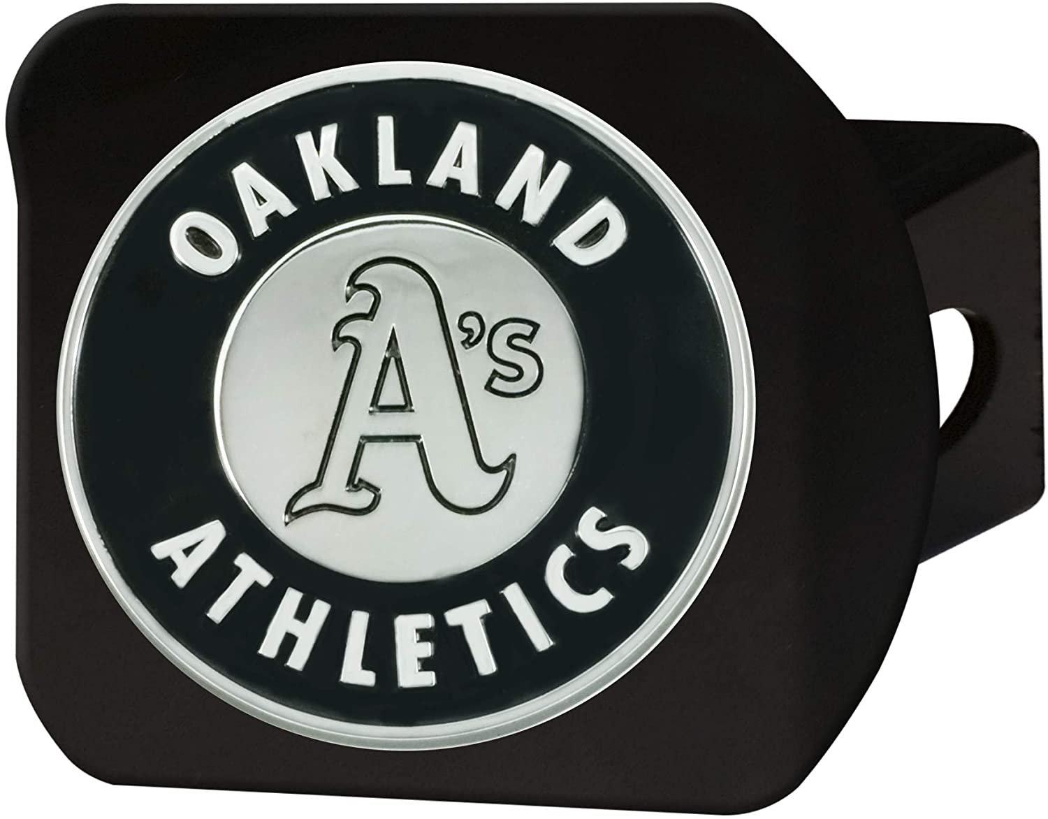 Oakland Athletics A's Metal Hitch Cover, Black, 2 Inch Square Type III Hitch Cover