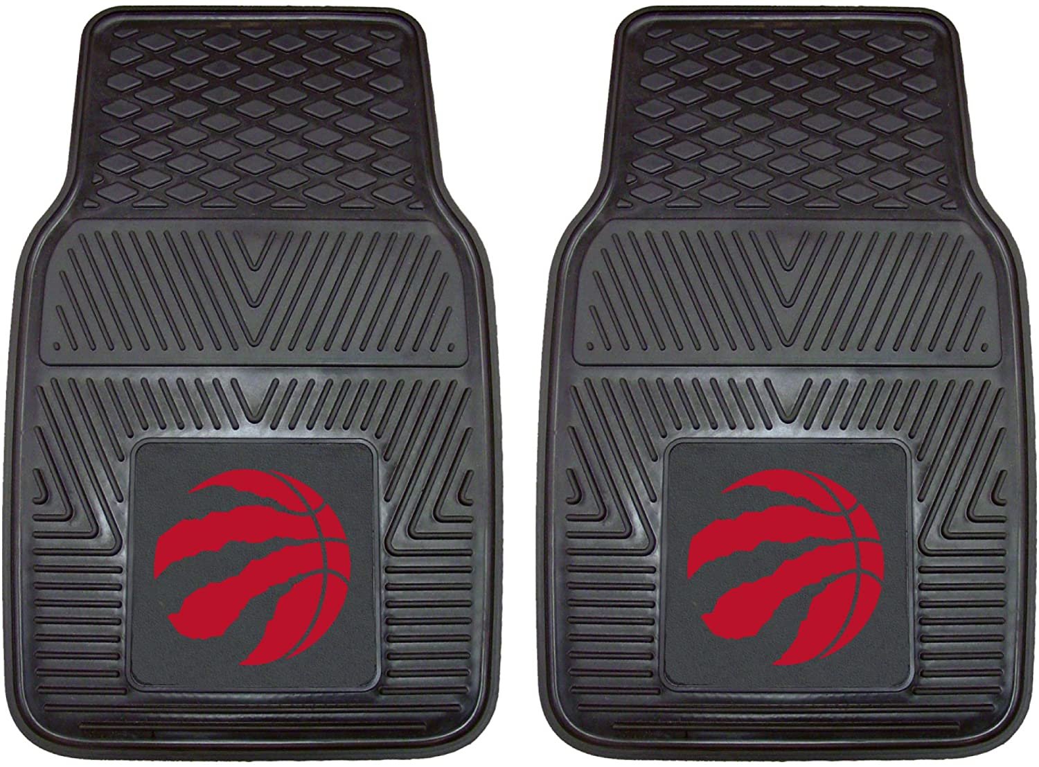 FANMATS 9422 Toronto Raptors 2-Piece Heavy Duty Vinyl Car Mat Set, Front Row Floor Mats, All Weather Protection, Universal Fit, Deep Resevoir Design