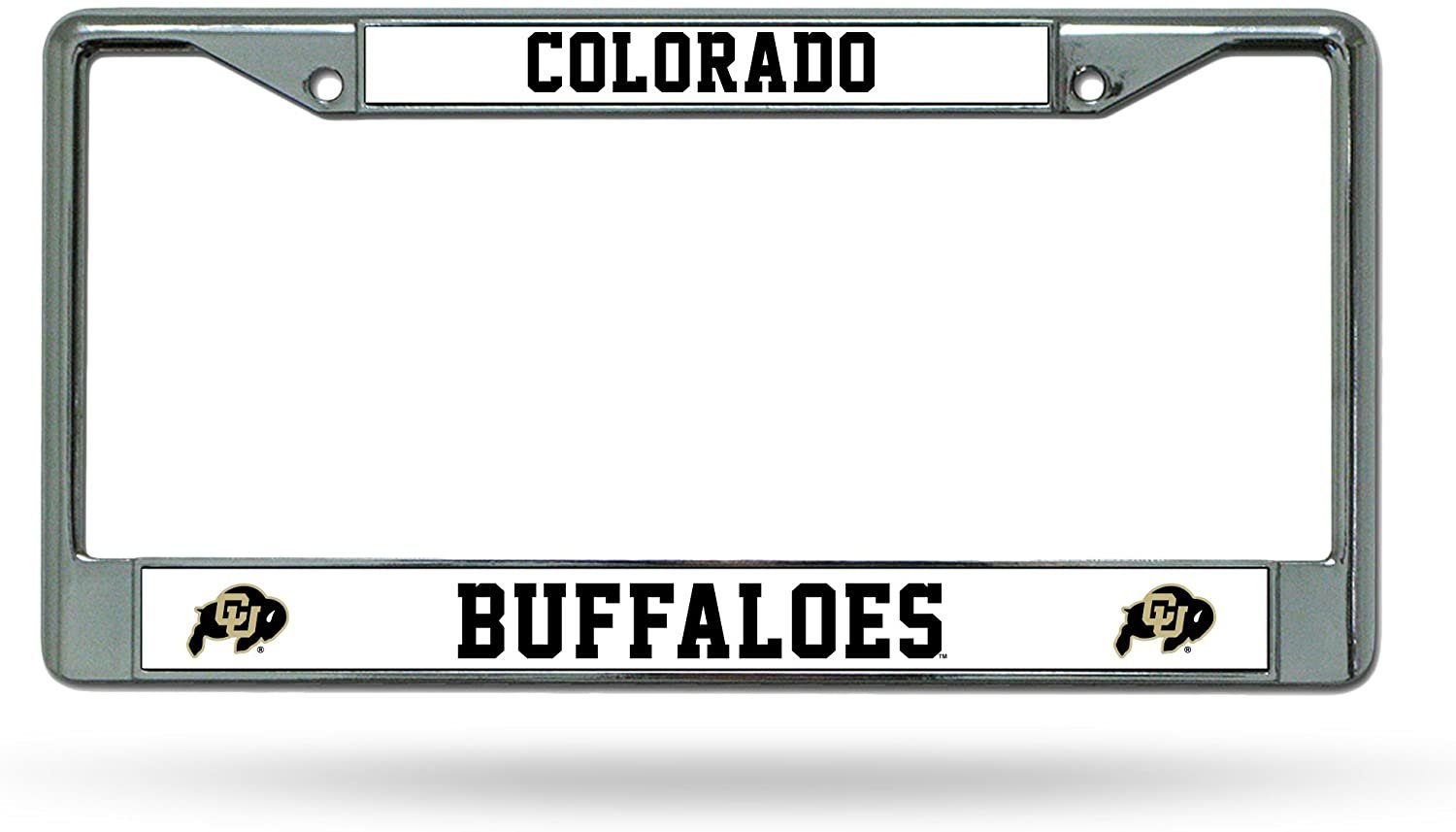 University of Colorado Buffaloes Metal License Plate Frame Chrome Tag Cover, 12x6 Inch