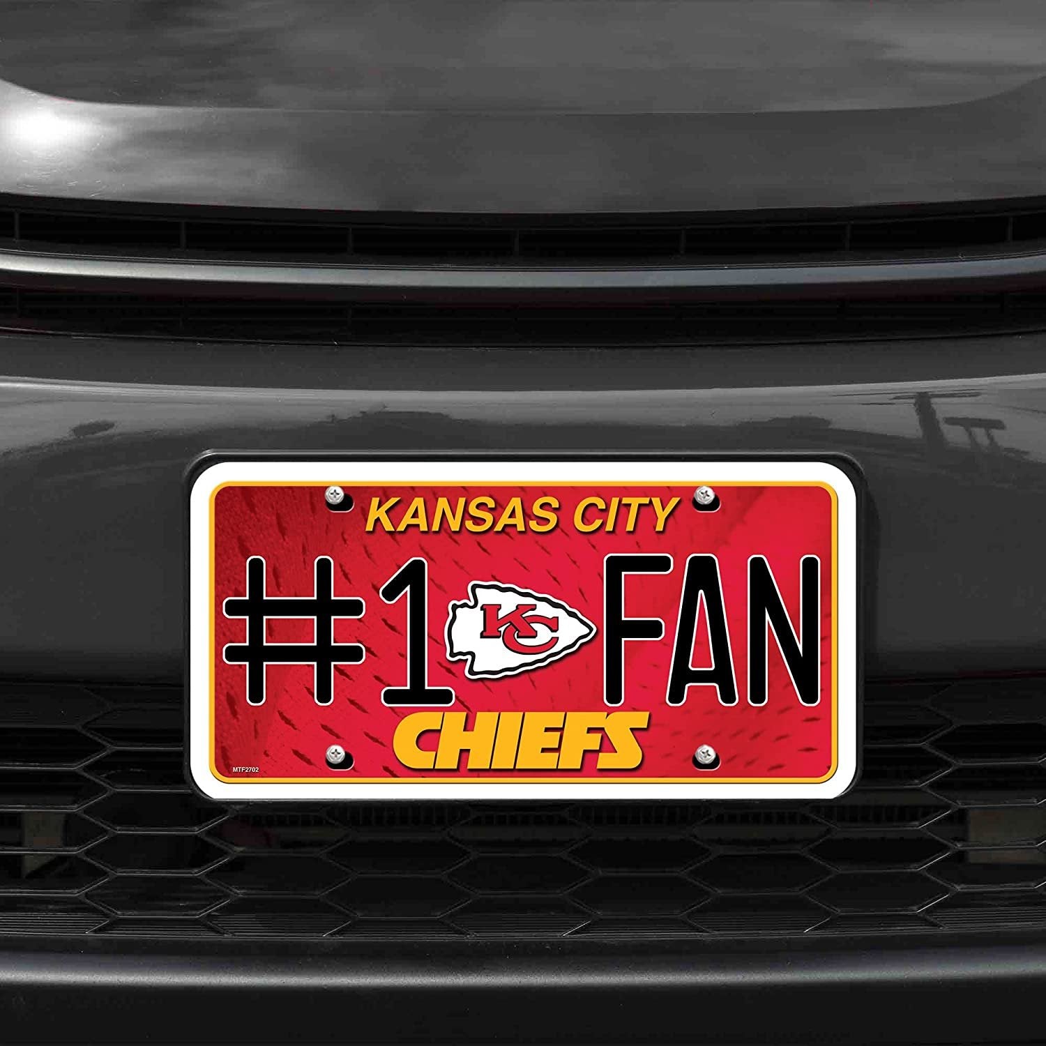 Kansas City Chiefs #1 Fan Metal License Plate Tag Aluminum Novelty 12x6 Inch