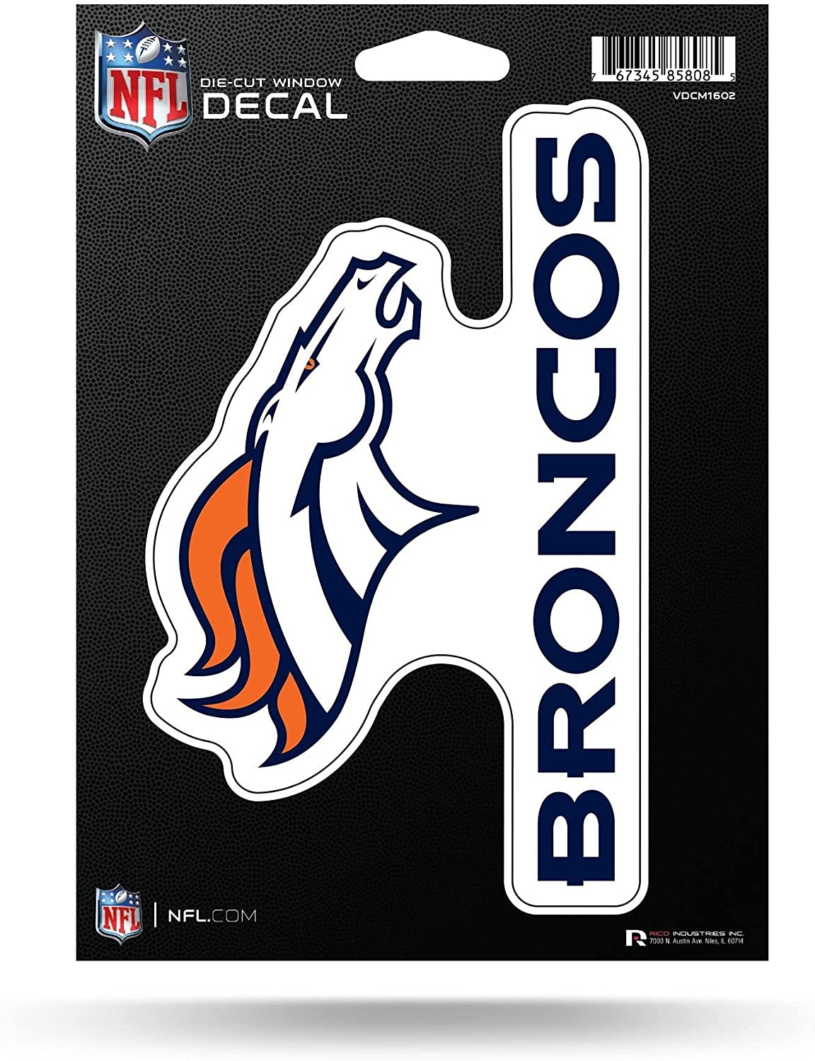 Denver Broncos 5 Inch Die Cut Flat Vinyl Decal Sticker Adhesive Backing