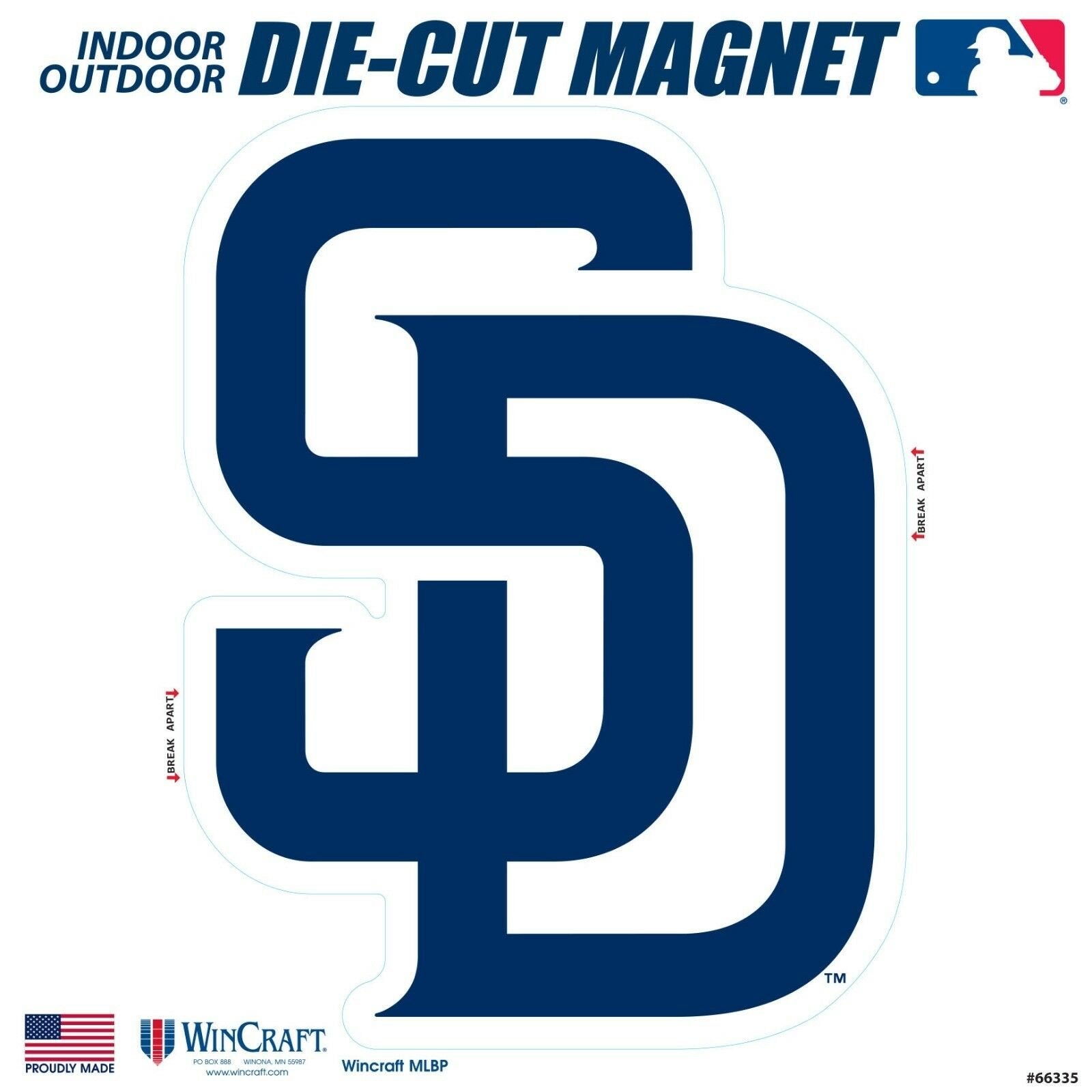 San Diego Padres SD 12" Logo MAGNET Die Cut Vinyl Auto Home Heavy Duty Baseball