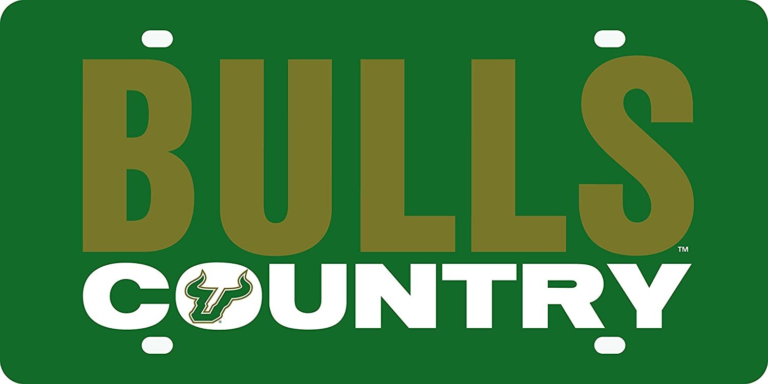 University of South Florida Bulls USF Premium Laser Cut Tag License Plate, Country, Mirrored Acrylic Inlaid, 6x12 Inch