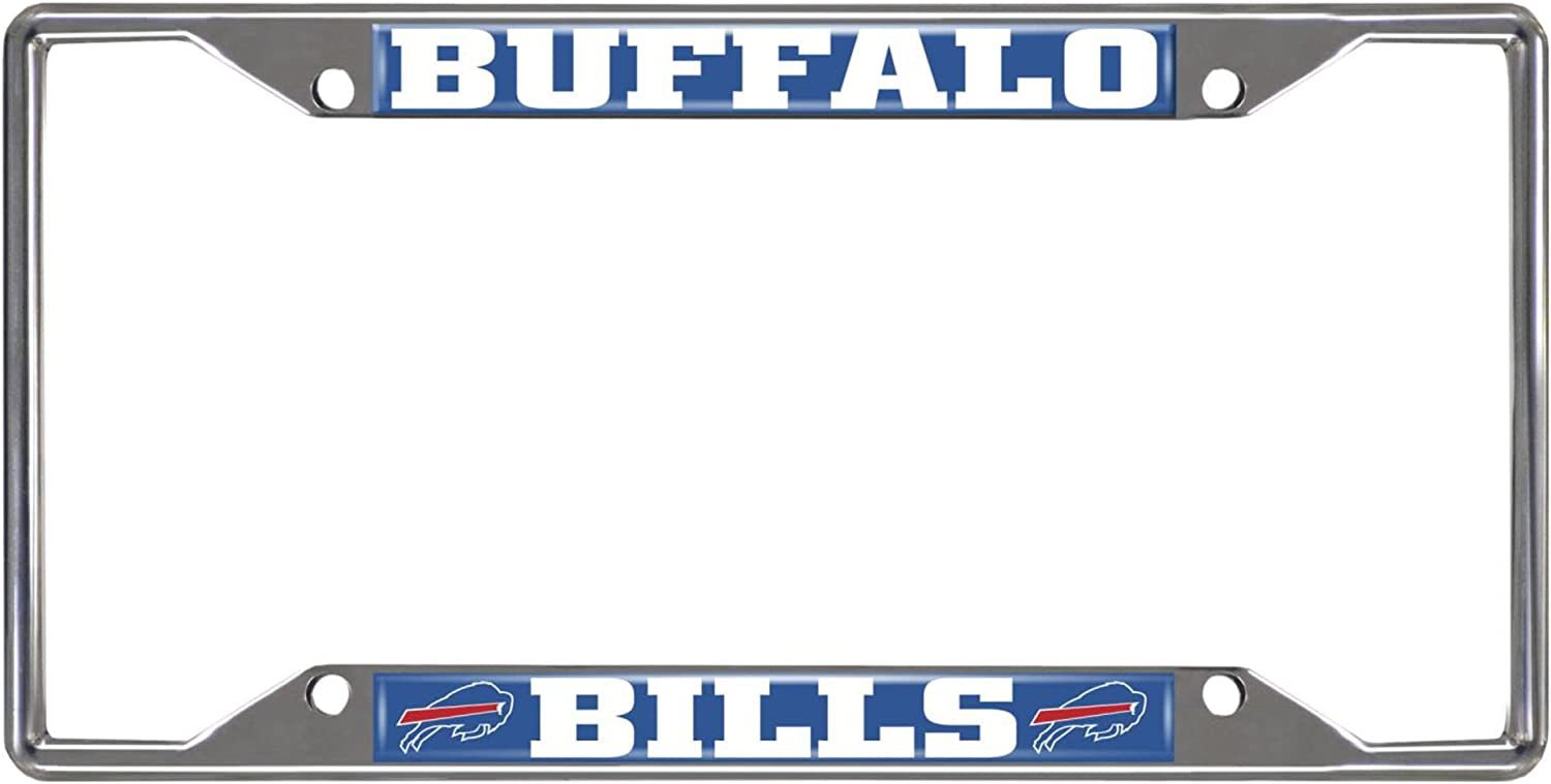 Buffalo Bills Metal License Plate Frame Chrome Tag Cover 6x12 Inch