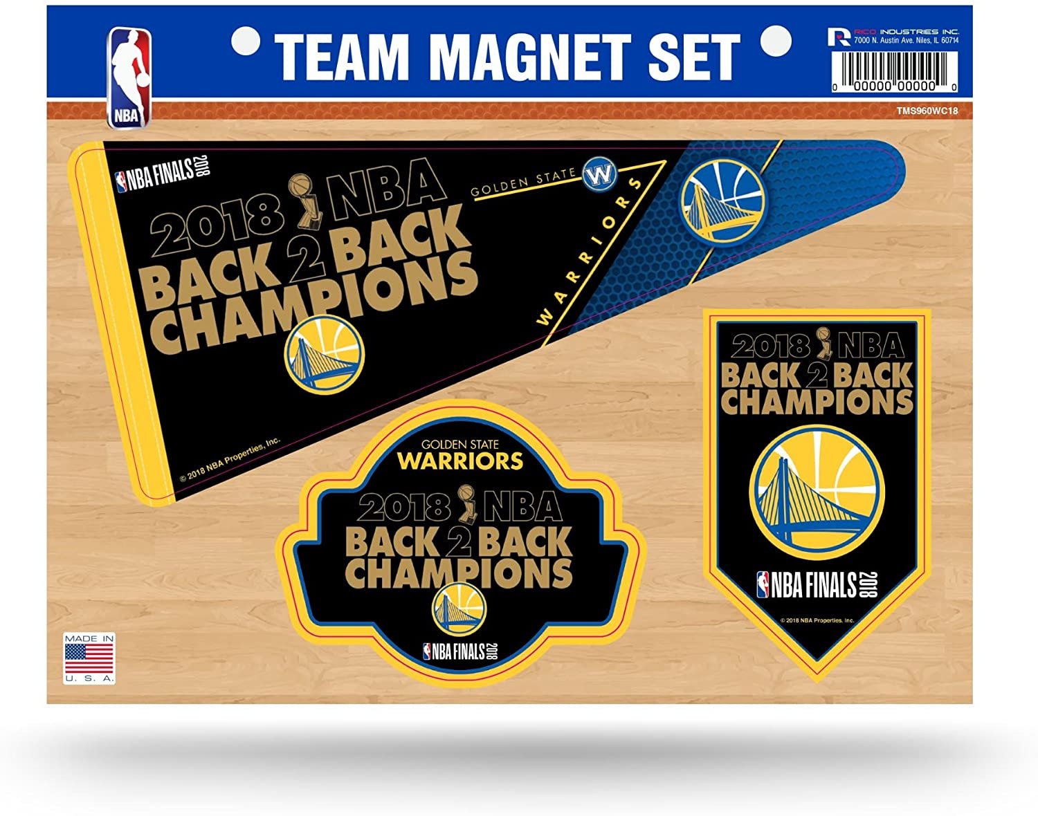 NBA Golden State Warriors 2018 Basketball Champions Die Cut Team Magnet Set Sheet