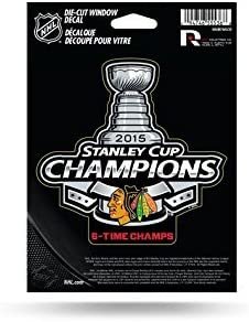 Chicago Blackhawks 2015 Stanley Cup Champions 5 Inch Die Cut Flat Vinyl Decal Sticker Adhesive Backing
