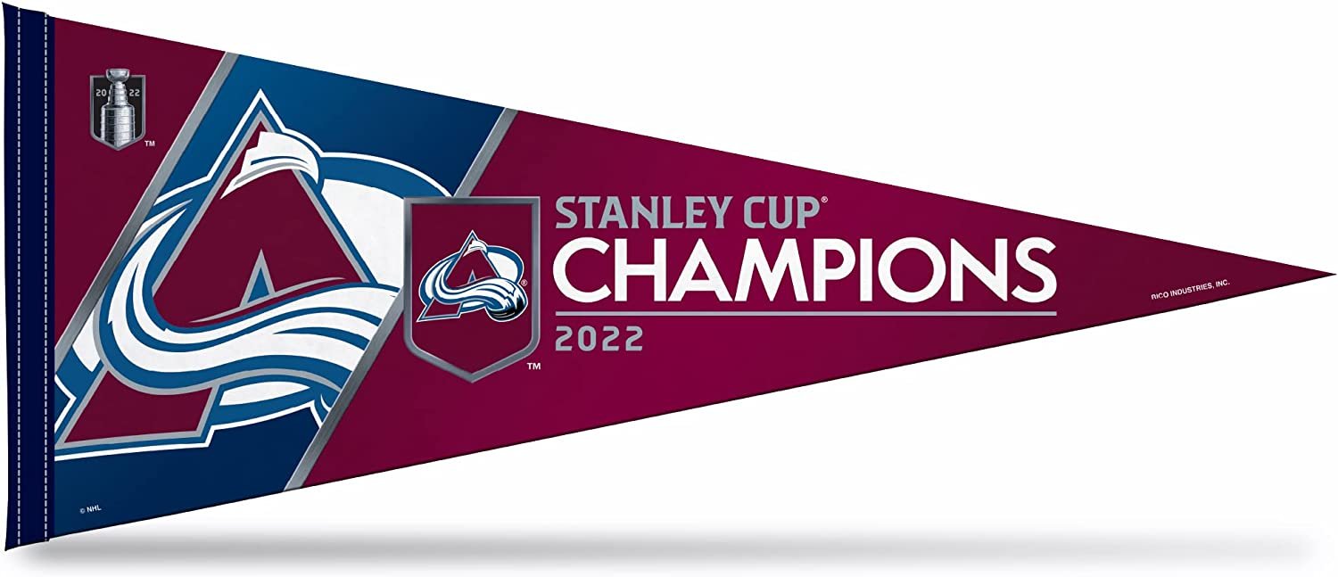 Colorado Avalanche 2022 Stanley Cup Champions 12" x 30" Soft Felt Pennant - EZ to Hang - Home Décor (Game Room, Man Cave, Bed Room)