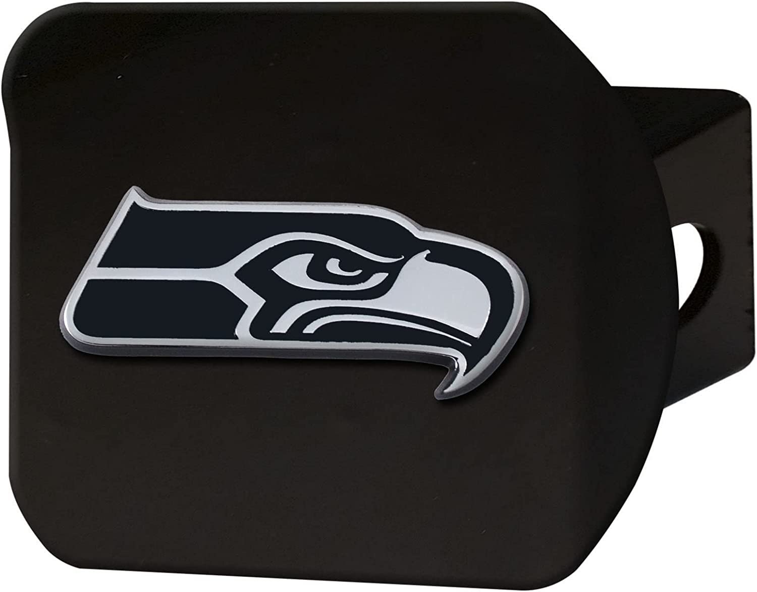 NFL Seattle Seahawks Metal Hitch Cover, Black, 2" Square Type III Hitch Cover