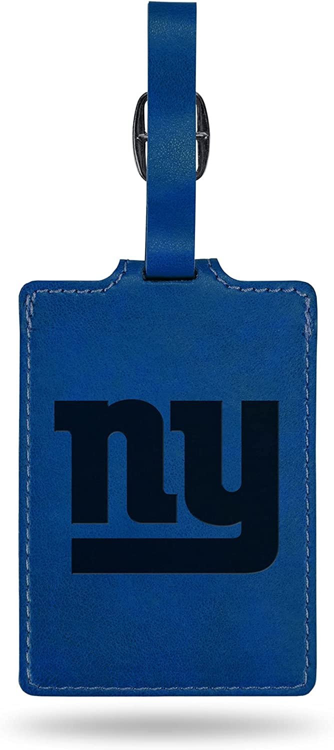 New York Giants Luggage Bag Tag Laser Engraved Ultra Suede Includes ID Card