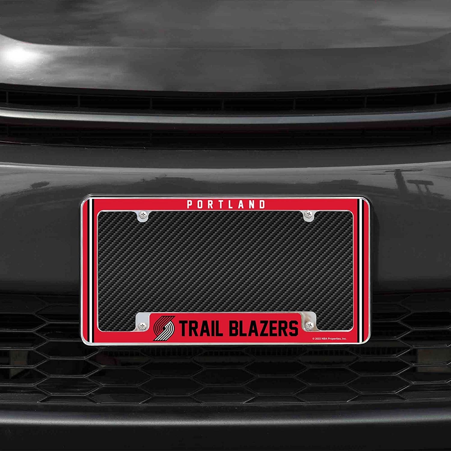 Portland Trail Blazers Metal License Plate Frame Chrome Tag Cover Alternate Design 6x12 Inch