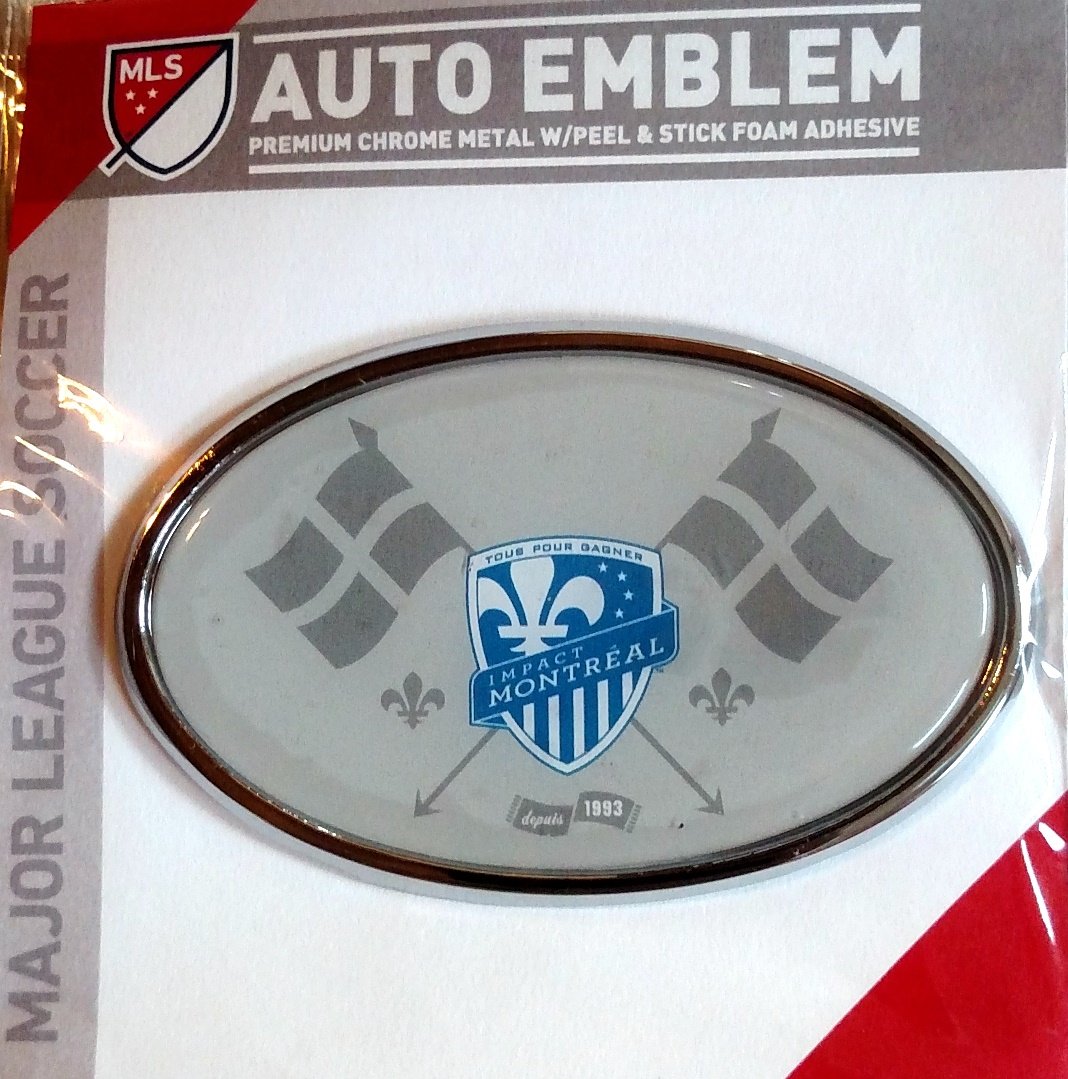 Montreal Impact MLS Raised Metal Domed Oval Color Chrome Auto Emblem Decal MLS Soccer Football Club