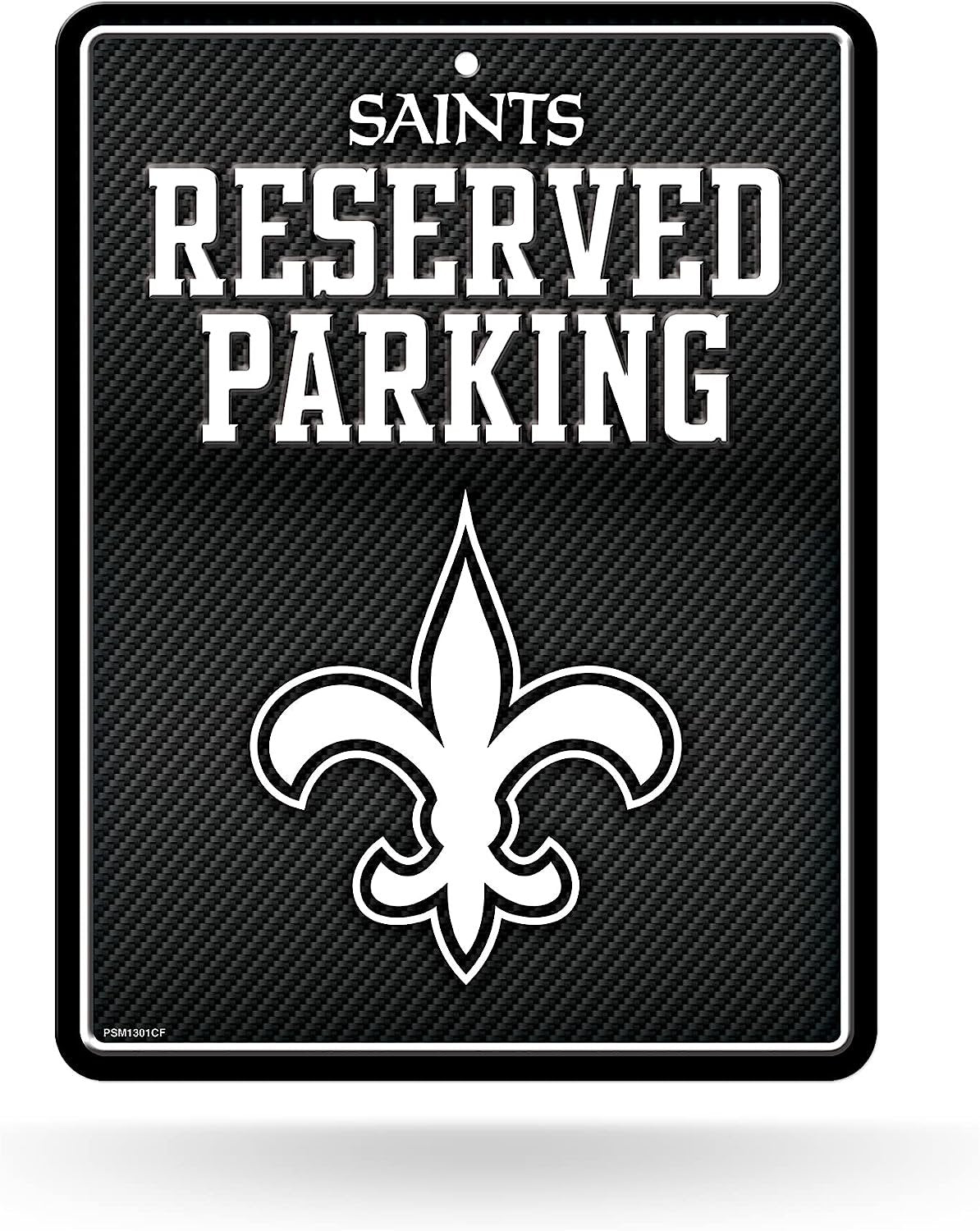 New Orleans Saints Metal Parking Novelty Wall Sign 8.5 x 11 Inch Carbon Fiber Design