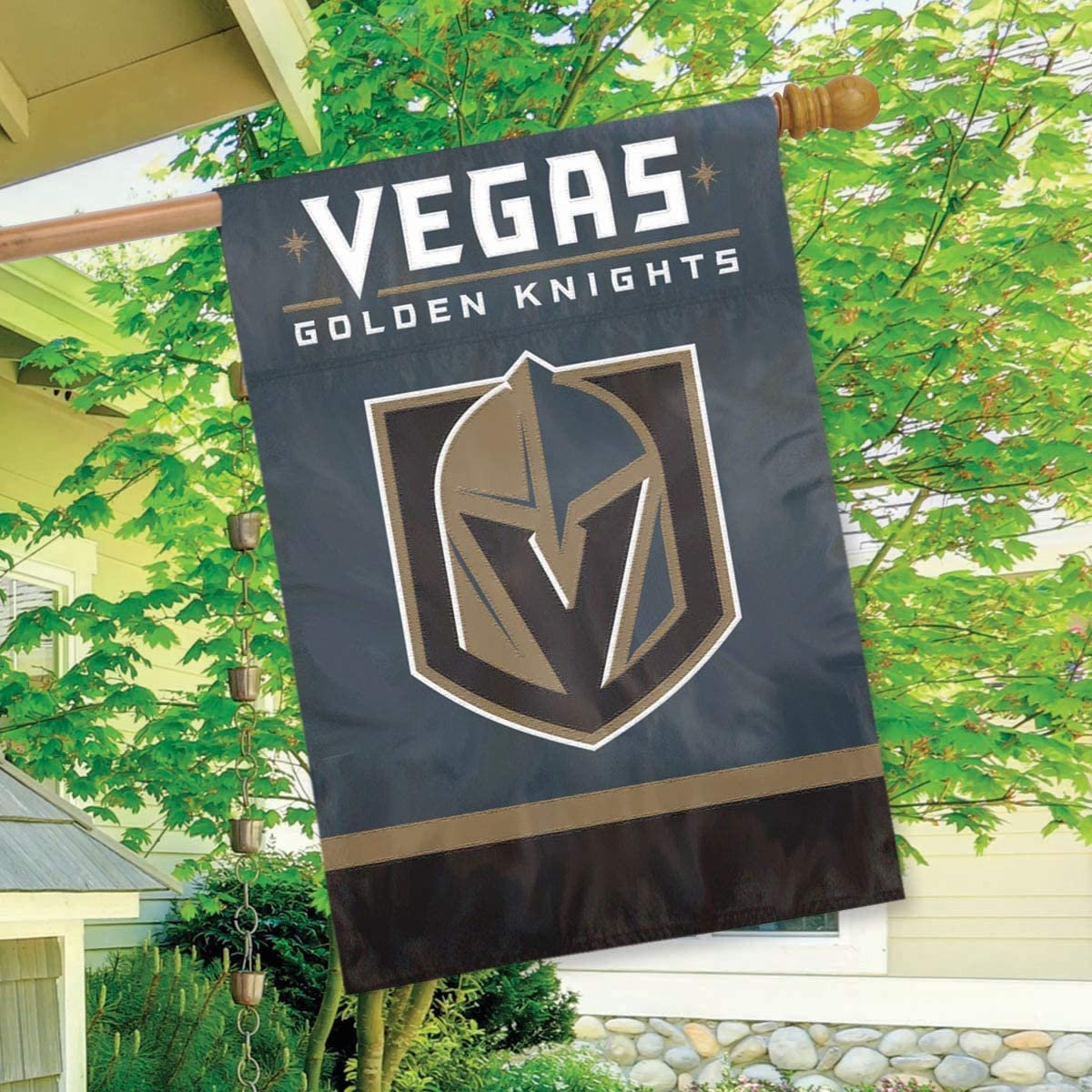 Vegas Golden Knights Banner Flag Premium Double Sided Embroidered Applique 28x44 Inch