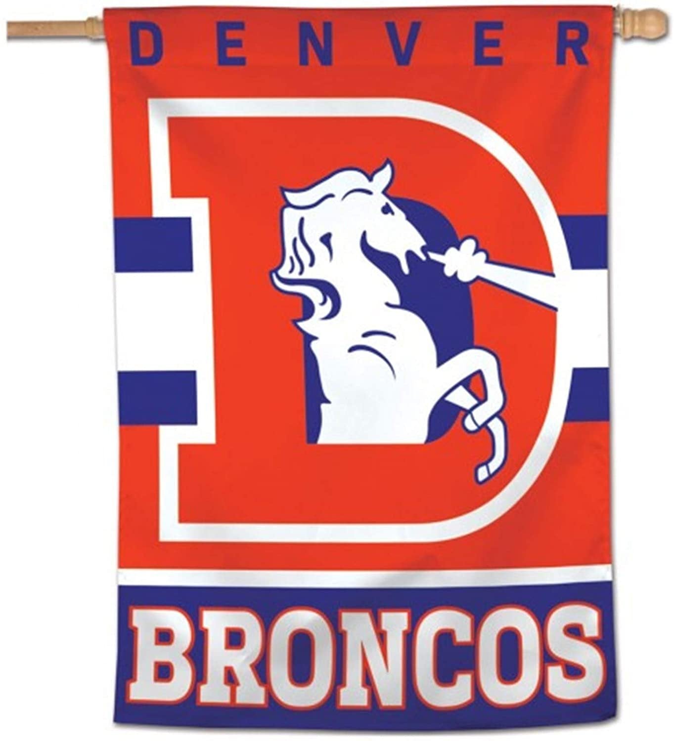 Denver Broncos Premium 28x44 Inch House Flag Banner, Retro Logo, Outdoor Indoor Use