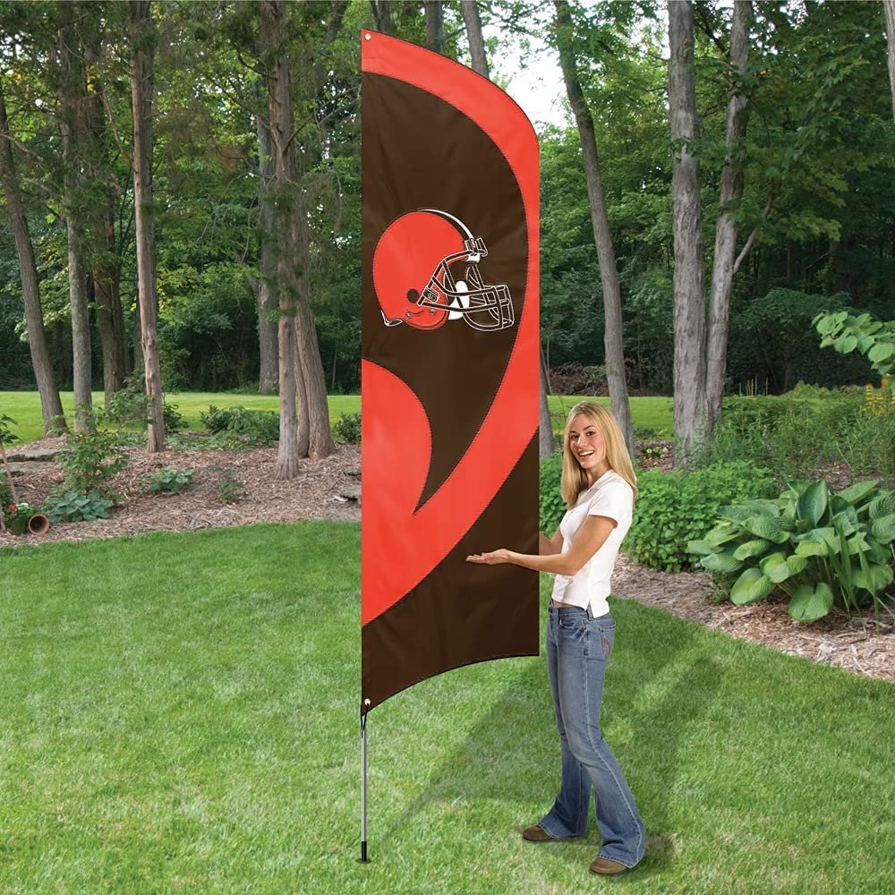 Cleveland Browns Tall Team Flag Tailgating Flag Kit 8.5 x 2.5 feet with Pole