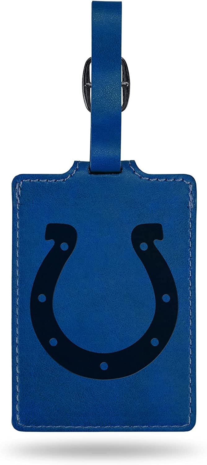 Indianapolis Colts Luggage Bag Tag Laser Engraved Ultra Suede Includes ID Card