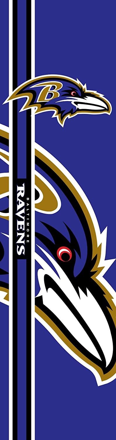 Baltimore Ravens Door Banner Flag, 84 x 24 Inch, Elastic Straps on Back, House or Office