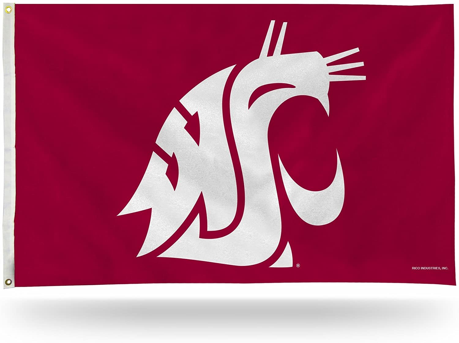 Washington State University Cougars Premium 3x5 Feet Flag Banner, Logo Design, Metal Grommets, Outdoor Use, Single Sided