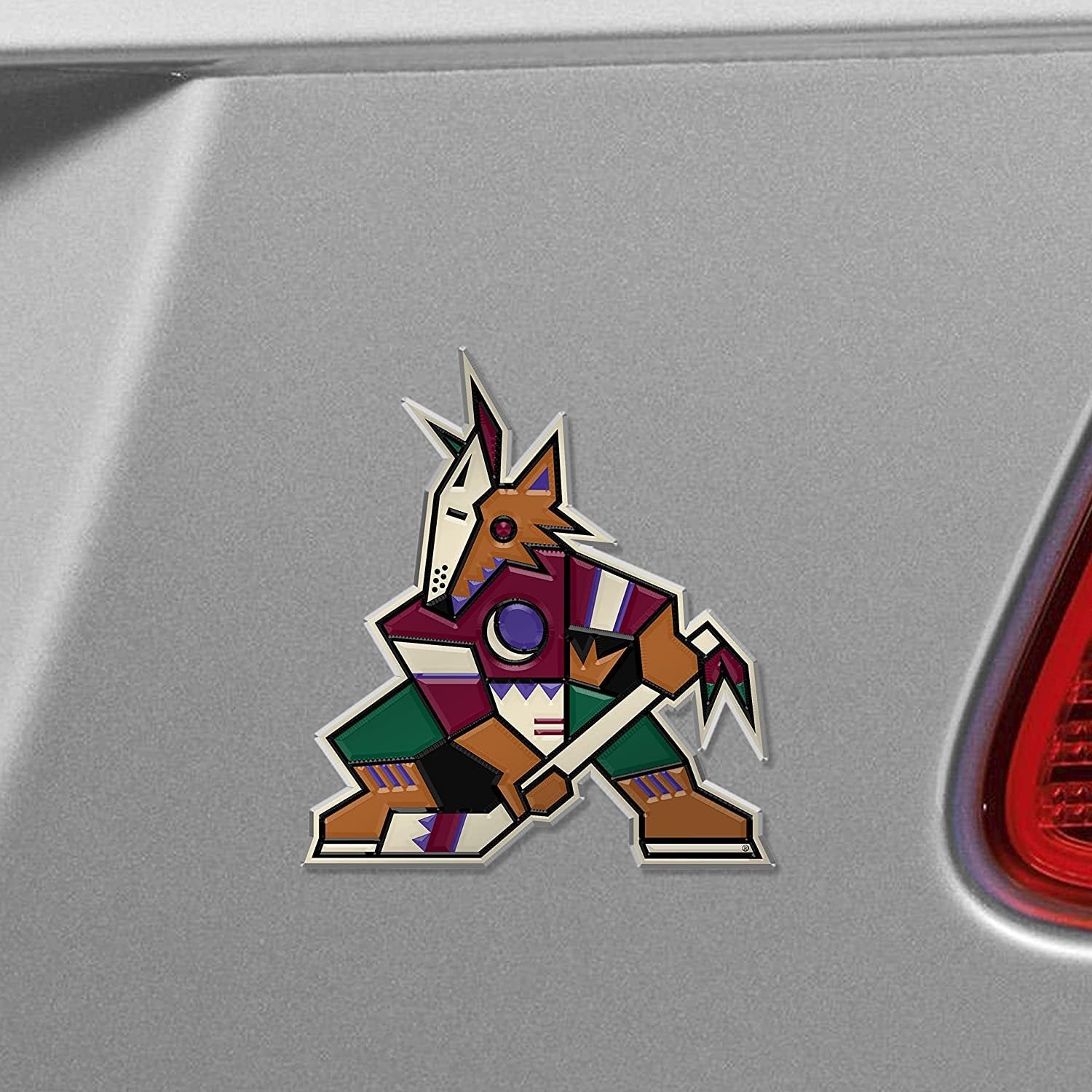 Arizona Coyotes Aluminum Metal Embossed Color Raised Auto Emblem Decal