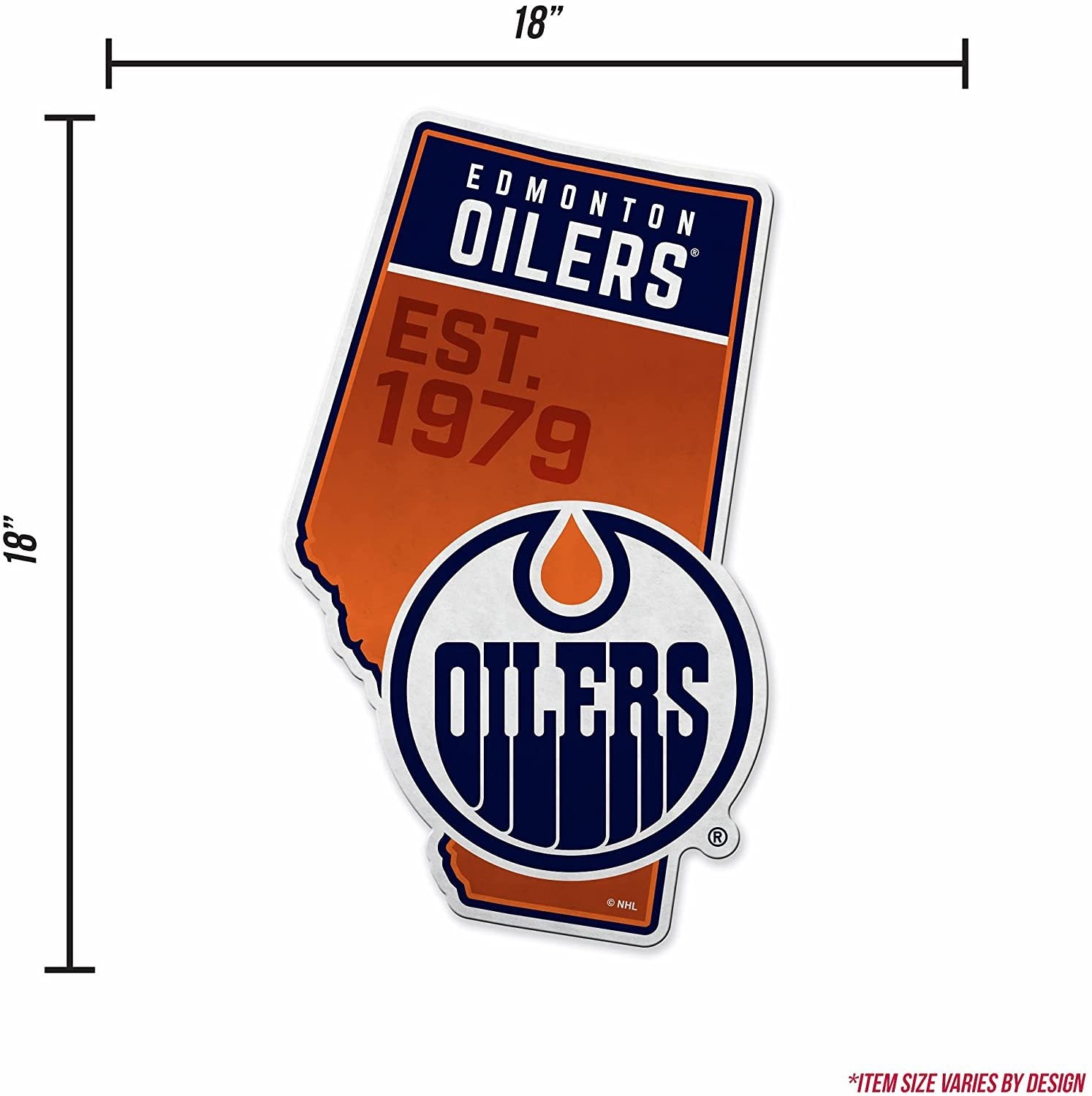 Edmonton Oilers 18" State Shape Pennant Soft Felt