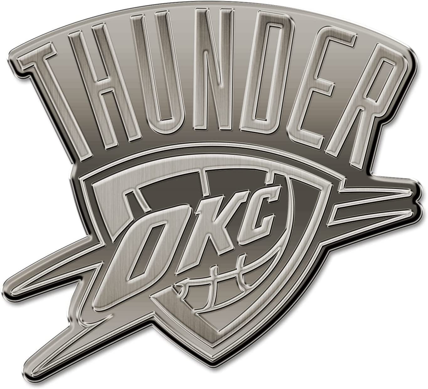 Oklahoma City Thunder Solid Metal Auto Emblem Antique Nickel for Car/Truck/SUV