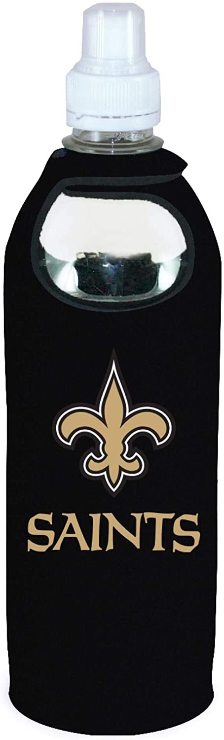 New Orleans Saints 1/2 Liter Water Soda Bottle Beverage Insulator Holder Cooler with Clip Football