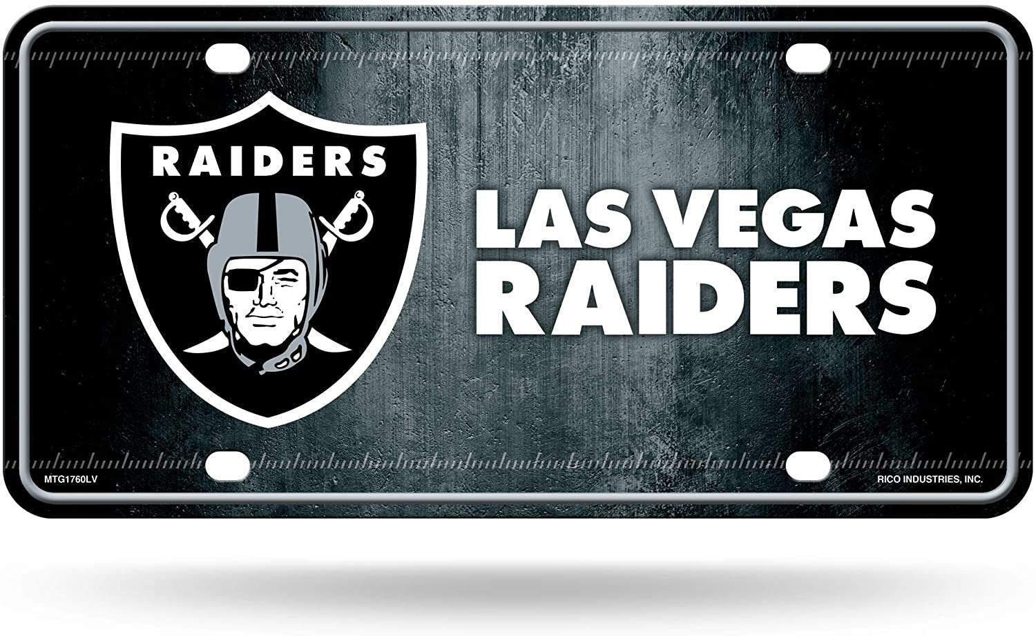 Las Vegas Raiders Metal Auto Tag License Plate, City Name Design, 6x12 Inch