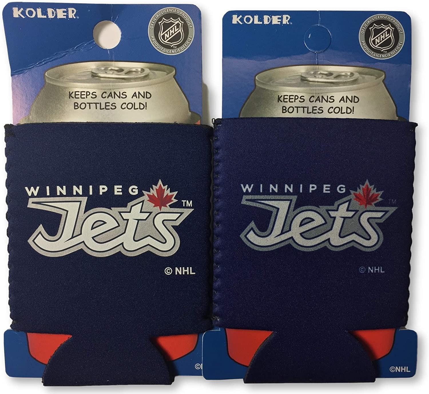Winnipeg Jets Pair of 12oz Drink Can Cooler Insulated Neoprene Beverage Holder
