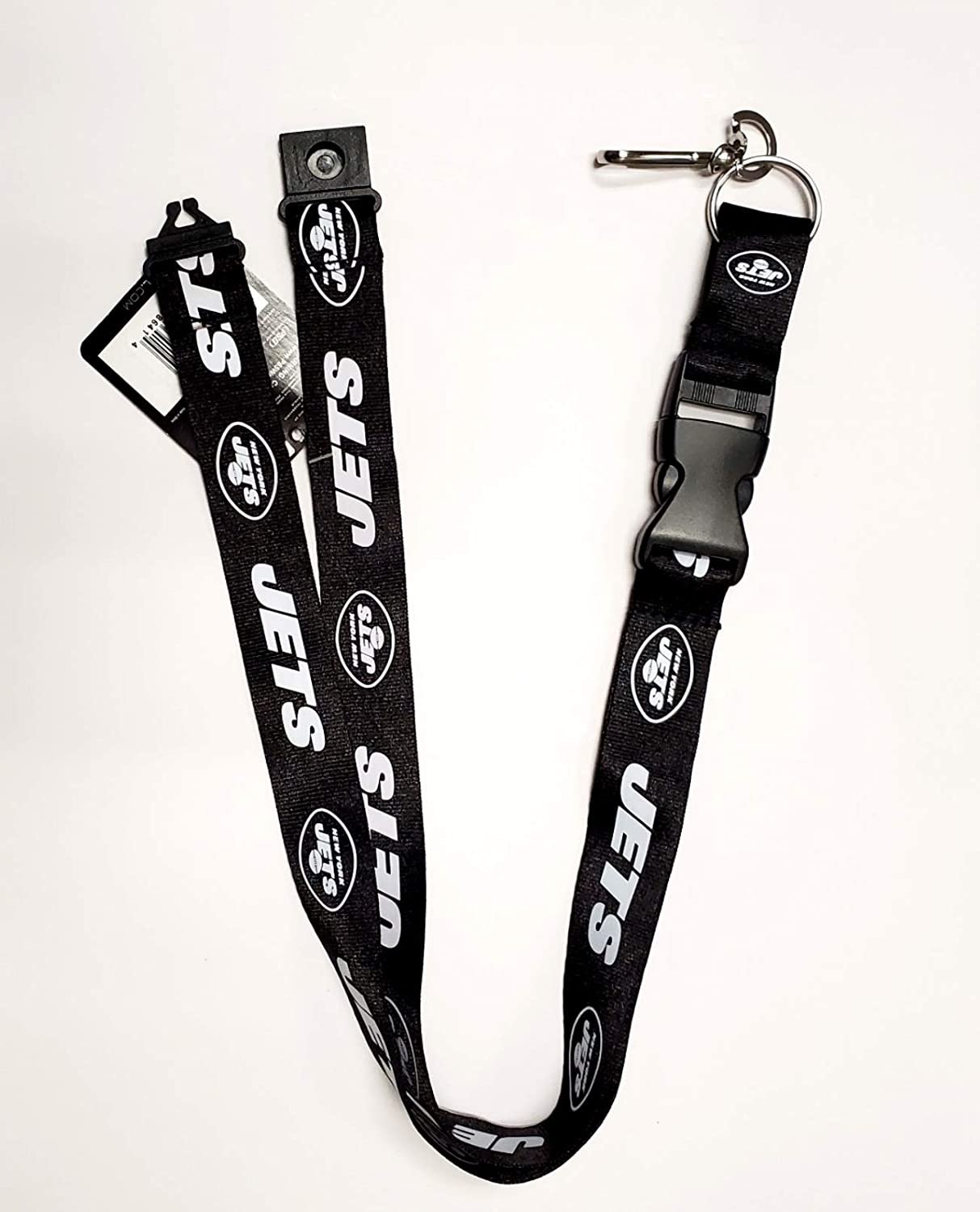 New York Jets Blackout Design Premium Lanyard Keychain Double Sided Breakaway Safety Design Adult 18 Inch