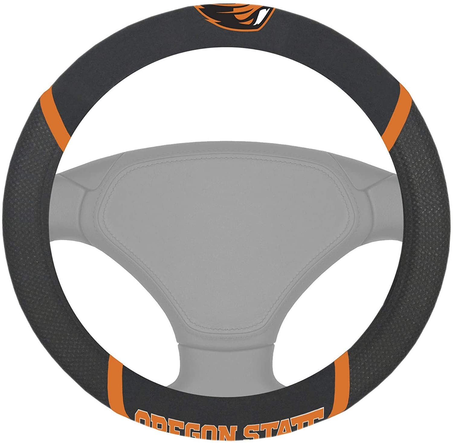 Oregon State Beavers Steering Wheel Cover Premium Embroidered Black 15 Inch University