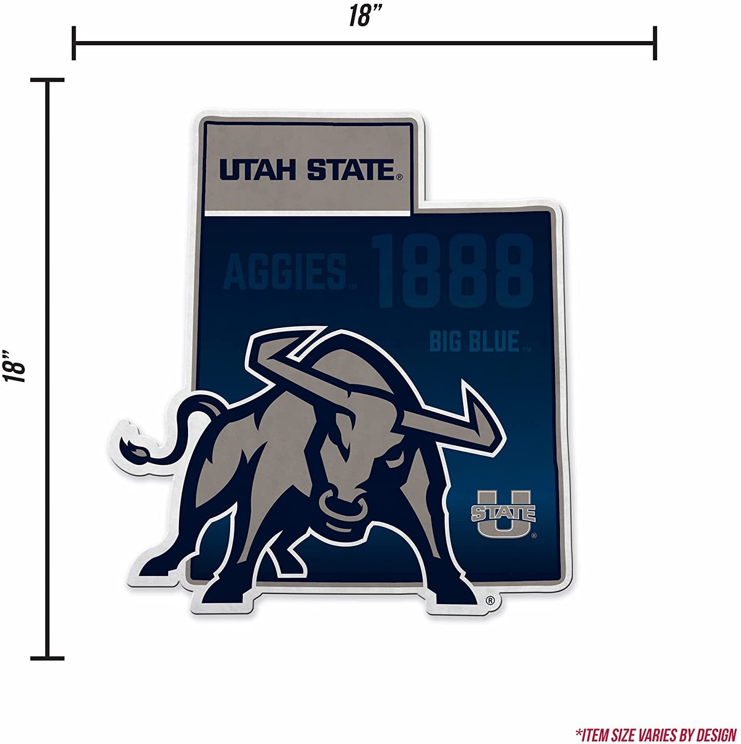 Utah State Aggies Pennant State Shape 18 Inch Soft Felt University of