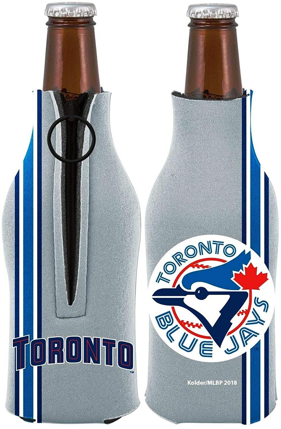 Toronto Blue Jays 2-Pack Throwback Design Zipper Bottle Neoprene Beverage Insulator Holder Baseball
