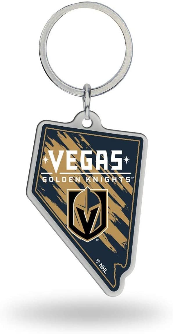 Vegas Golden Knights Metal Keychain State Shaped