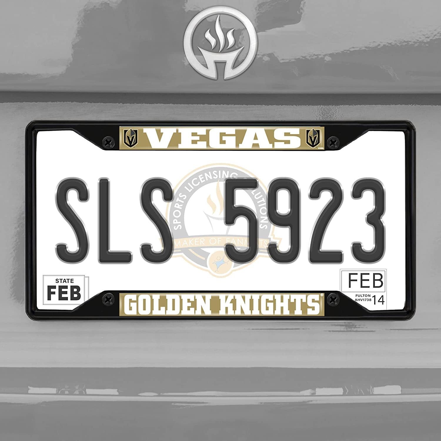 FANMATS 31394 Vegas Golden Knights Metal License Plate Frame Black Finish