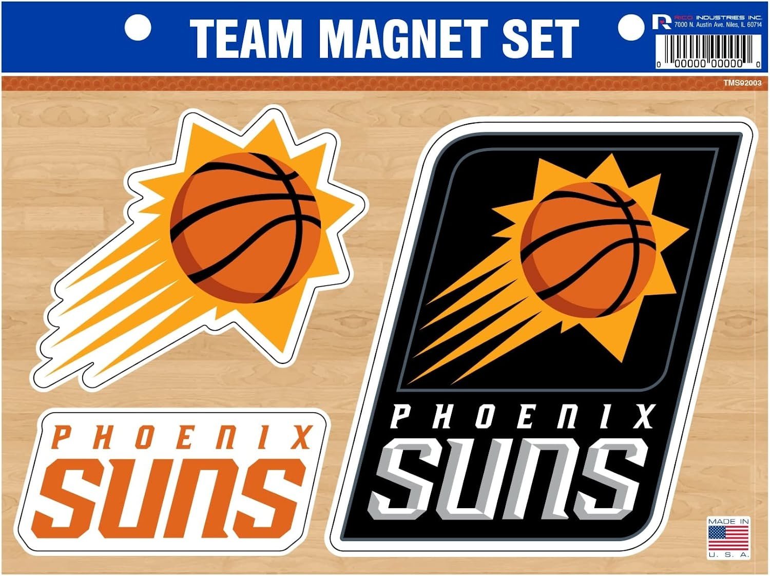 Phoenix Suns Team Multi Magnet Set, 8.5x11 Inch Auto Home