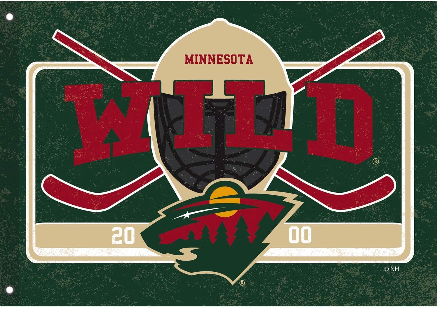 Minnesota Wild Premium Double Sided Flag Banner, Estate Style, Linen, 36x52 Inch