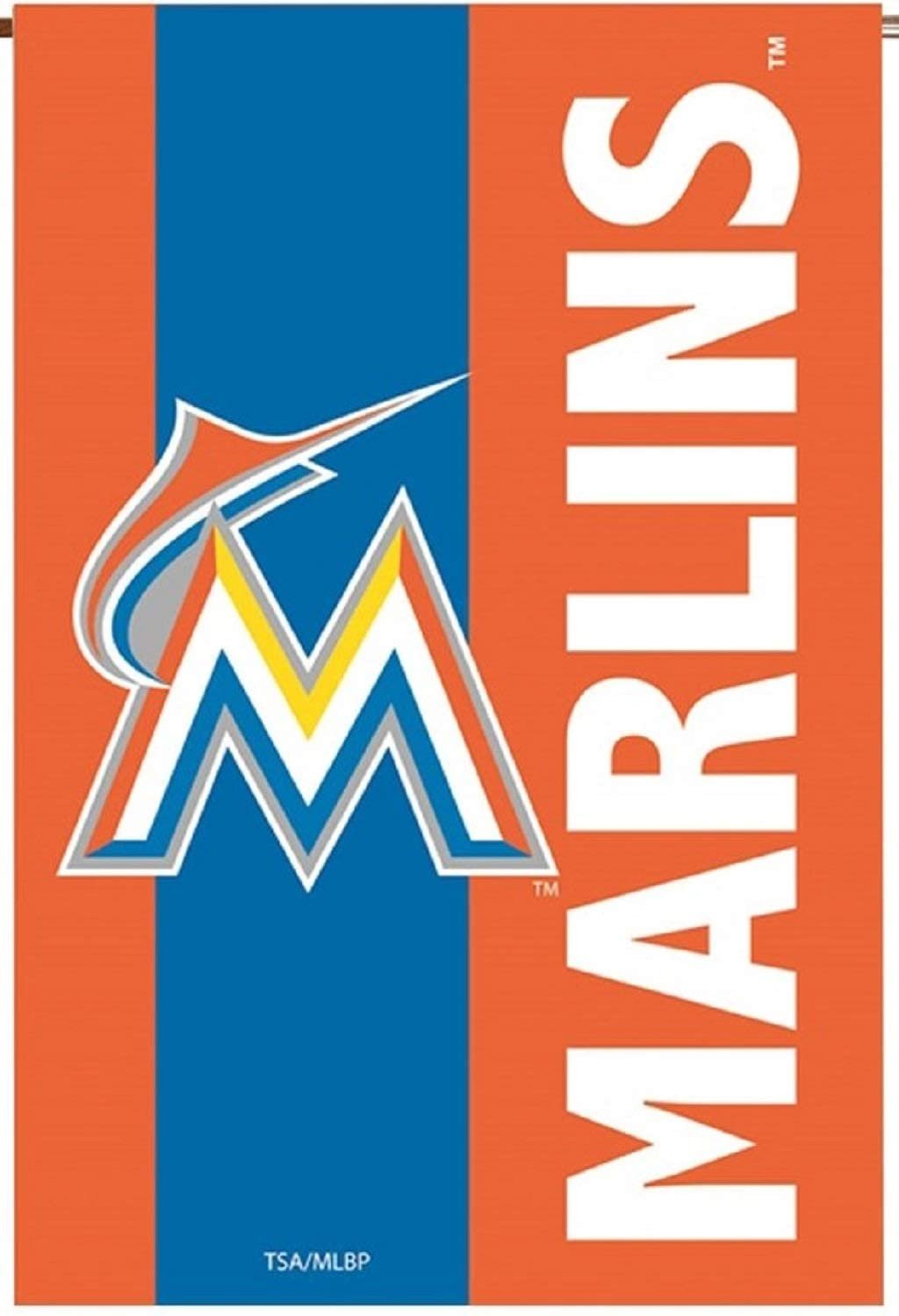 Miami Marlins Premium Double Sided House Flag Banner, Embellished Applique, 28x44 Inch, Display Pole Sold Separately