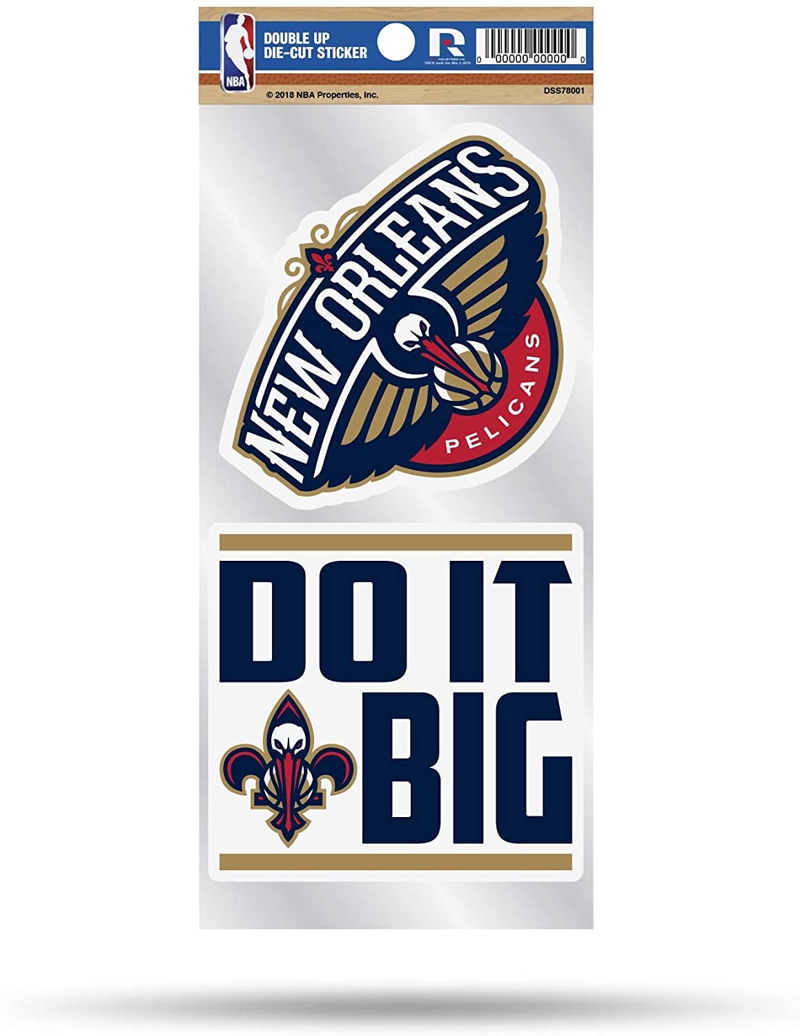 New Orleans Pelicans Double Up Die Cut 2-Piece Sticker Sheet