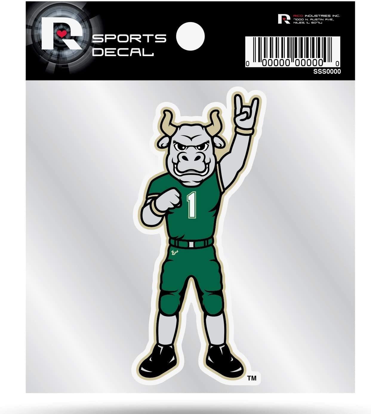 South Florida Bulls USF 4x4 Decal Sticker Mascot Logo Premium with Clear Backing Flat Vinyl Auto Home University of