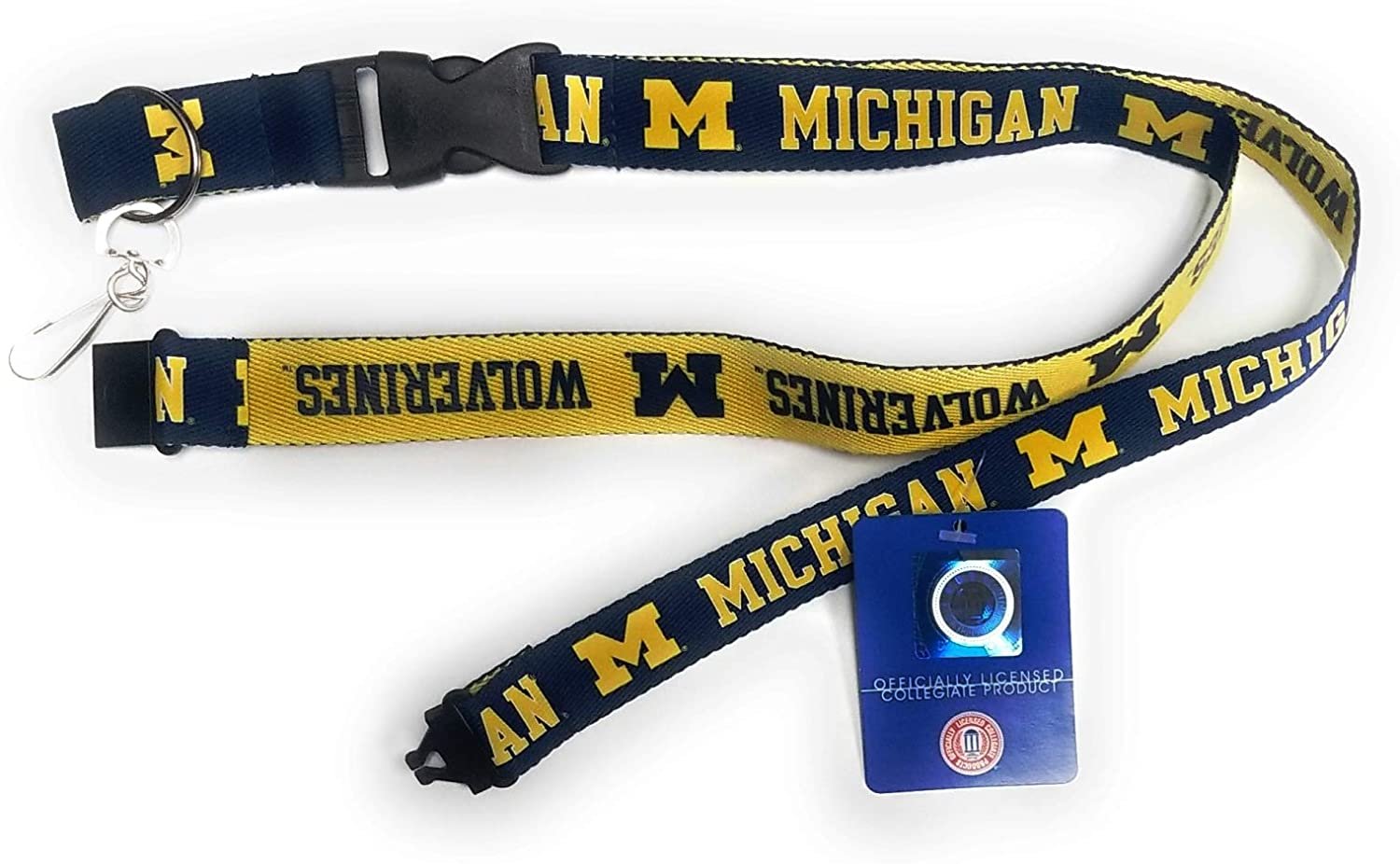 University of Michigan Wolverines Lanyard Keychain Double Sided Breakaway Safety Design Adult 18 Inch