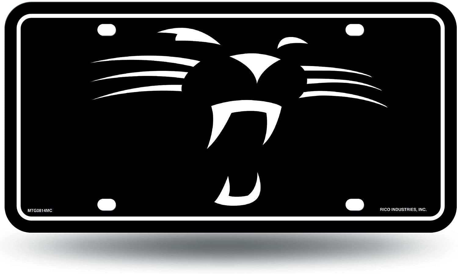 Carolina Panthers Metal Auto Tag License Plate, Whiskers Design, 6x12 Inch