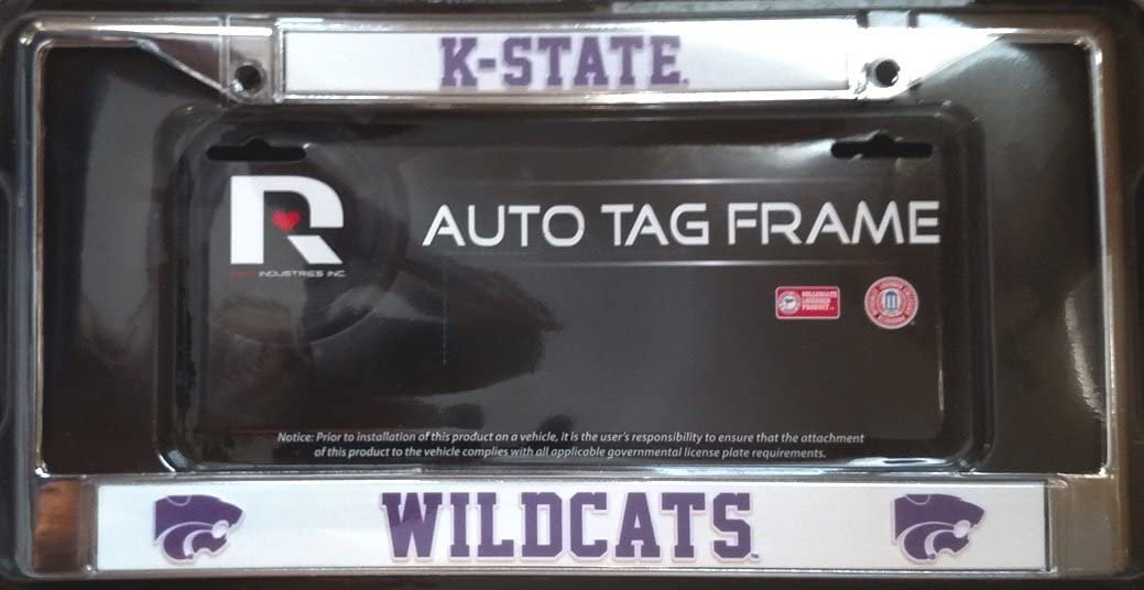 Kansas State Wildcats New Design Frame Metal Chrome License Plate Tag Cover University of