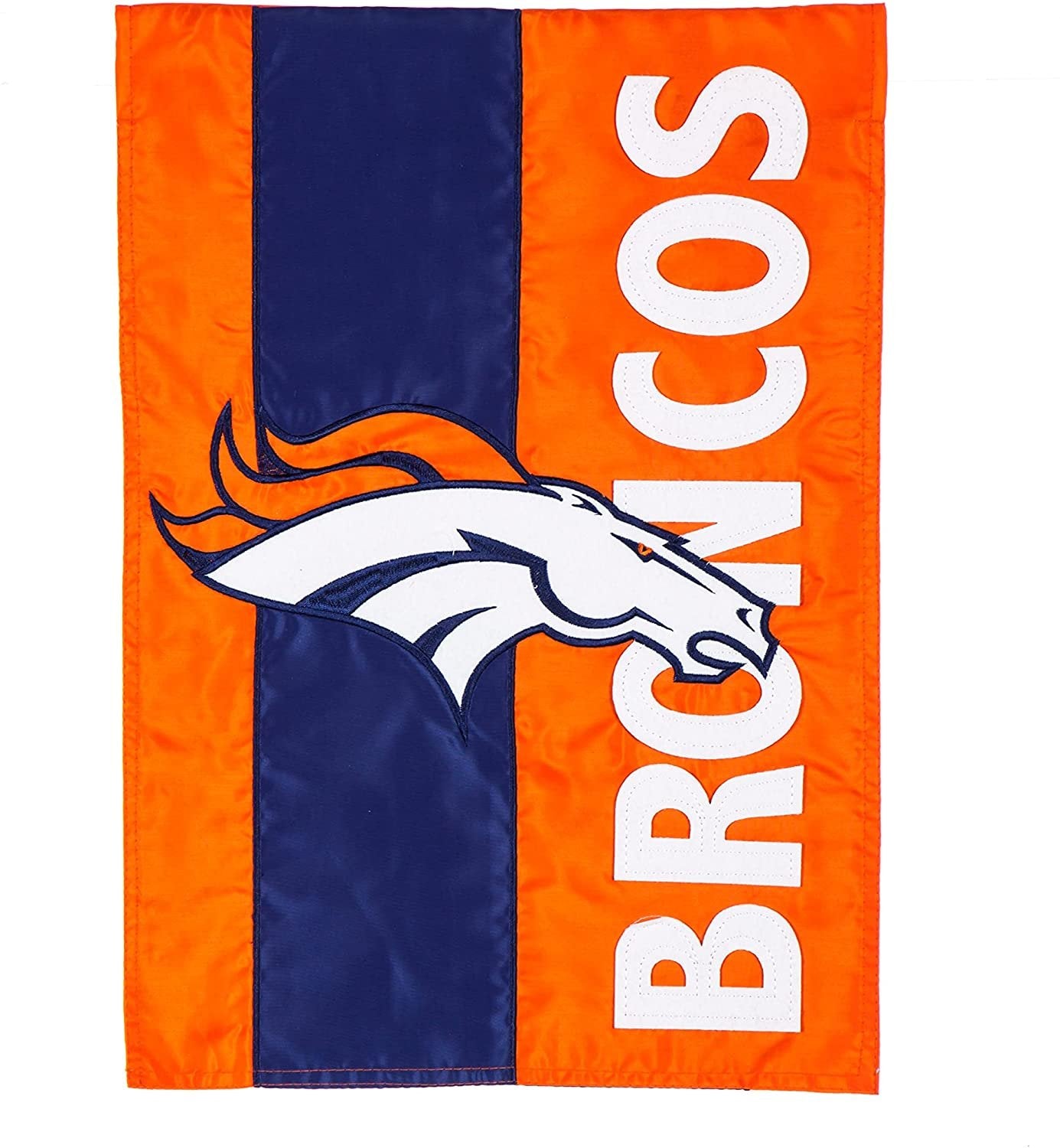 Denver Broncos Premium Double Sided Banner House Flag, Embellished Applique, 28x44 Inch