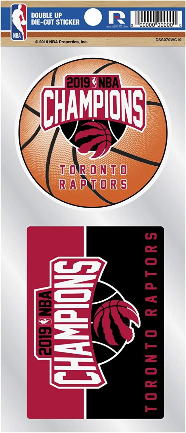 Toronto Raptors 2019 NBA Champions Double Up Die Cut Sticker Decal Sheet, 4x8 Inch